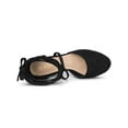 thumbnail image 4 of BLISSFUL STEP Women's Pumps Block Heels Platform Strappy Lace up Pumps Black 11, 4 of 7