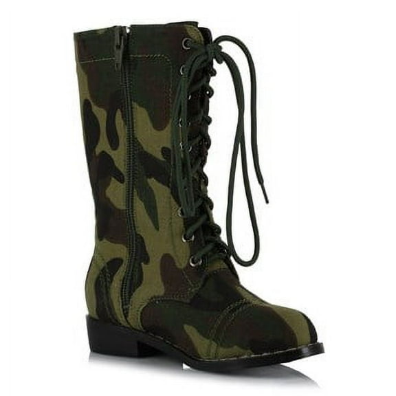 Ellie Shoes E-101-Bootcamp 1 Heel Camo Ankle Boot Children S / Camel w/ Black