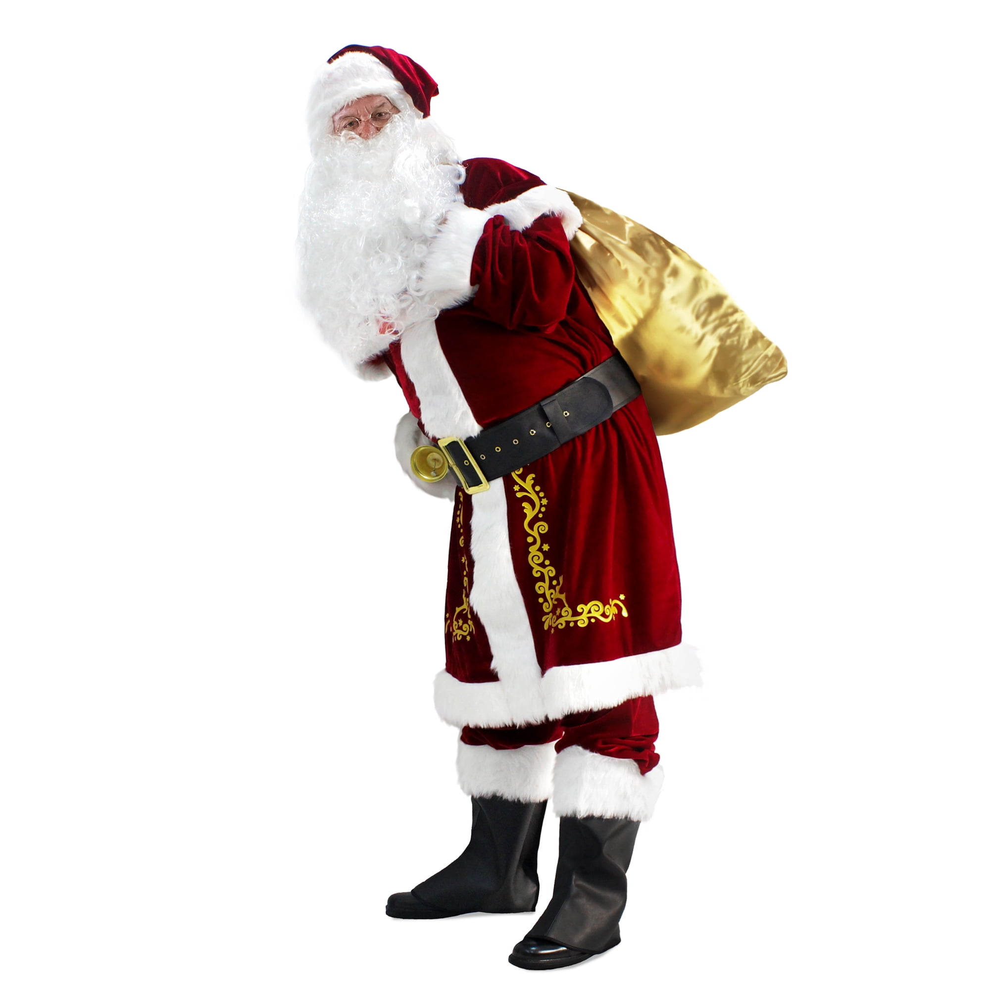 Mannen Kerst Volwassen Santa Claus Kostuum Deluxe Santa Suit 12PCS Kleding Herenkleding Pakken 