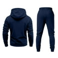 thumbnail image 4 of Men Hoodie Tracksuit 2 Pieces Sets Casual Sport Sweatshirt and Joggers Set Face the Future Printed Sweatsuit Outfits Thermal Outdoor Sportswear, 4 of 4