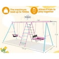 thumbnail image 6 of Veeboto Swing Sets for Backyard, 6-in-1 Heavy-Duty 700lbs Extra Large Swing Frame, Kids Swing Set with 3 Swing Seats Climbing Net/Ladder & Basketball Hoop, 6 of 7