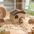 thumbnail image 4 of Natural Wood Hamster House Maze Multi-Chamber Hideout and Removable Platform, Wooden Small Animal Habitat Hideaway for Hamsters and Gerbils(4.7Inch,B), 4 of 6