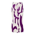 thumbnail image 4 of JIANJIA Womens Skirts Autumn Winter Color Block Print High Waist A Line Skirt Outwear, 4 of 5