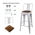 thumbnail image 3 of Leejay White 30 inch High Back Metal Barstools with Vegan Leather Seat, Set of 6, 3 of 6