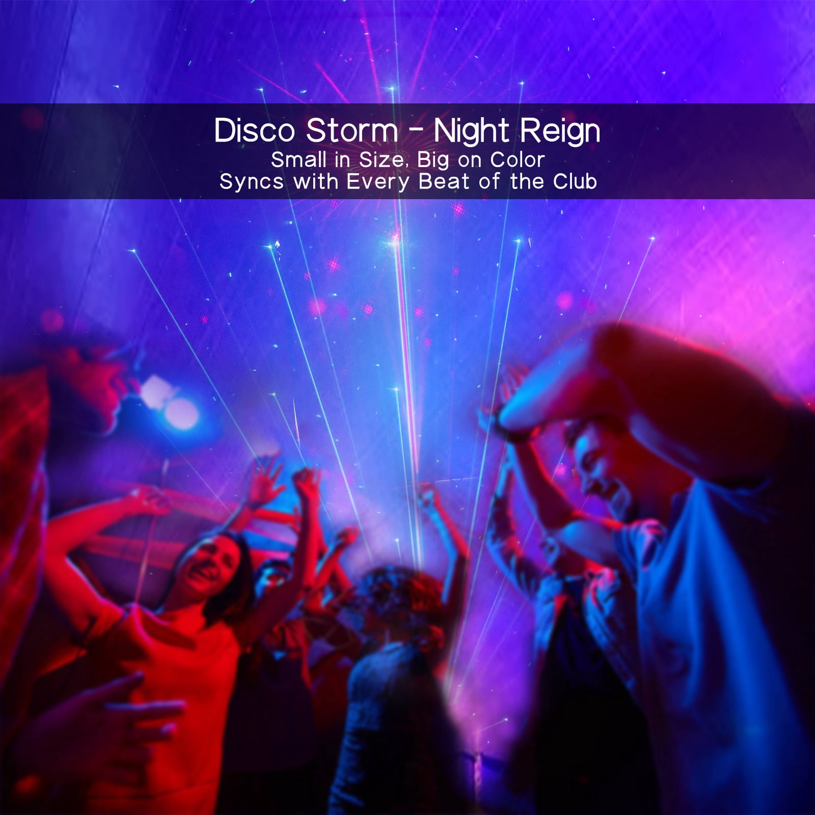 3-in-1 Disco Party Light, Sound Activated DJ Lights, Remote Control LED Strobe for Stage, Indoor/Outdoor Use