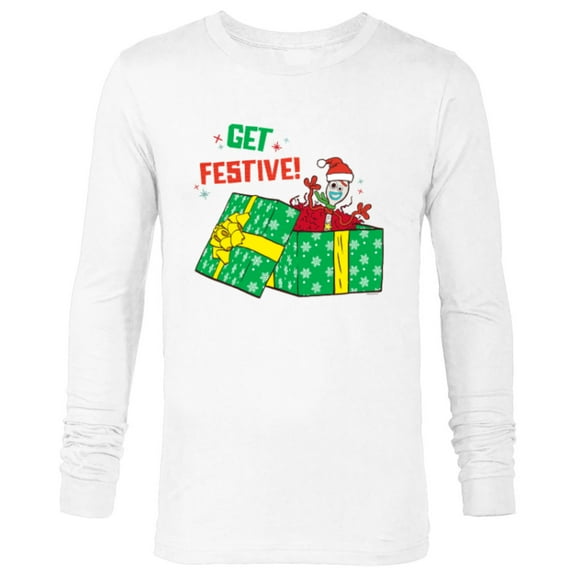 Disney PIXAR Toy Story Forky Get Festive! Holiday Gift - Long Sleeve T-Shirt for Men - Customized-White