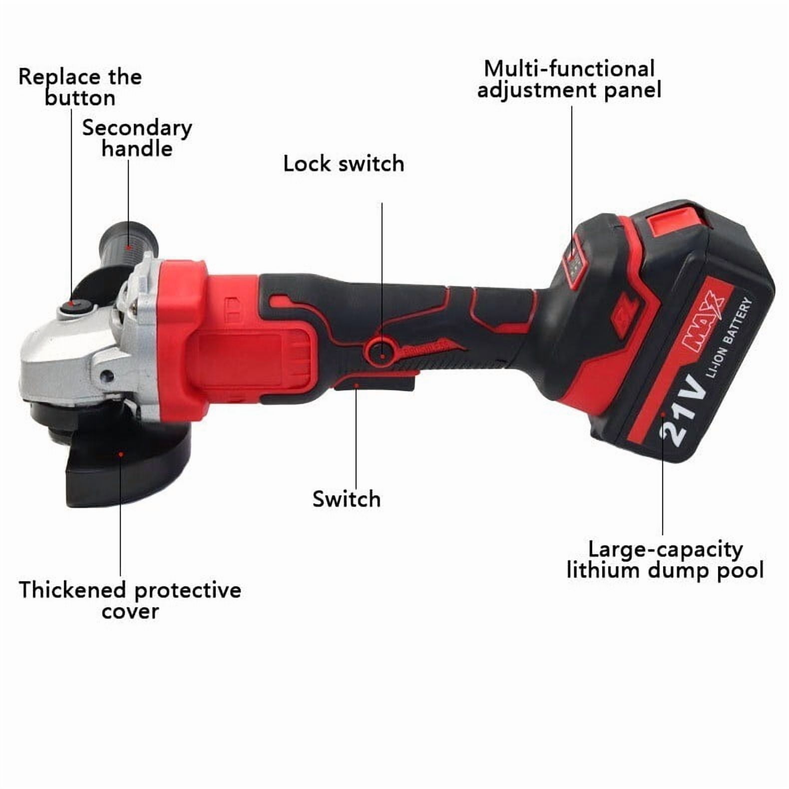 Cordless Angle Grinder Kit 11000RPM Power Tool Sander With Battery & Charger
