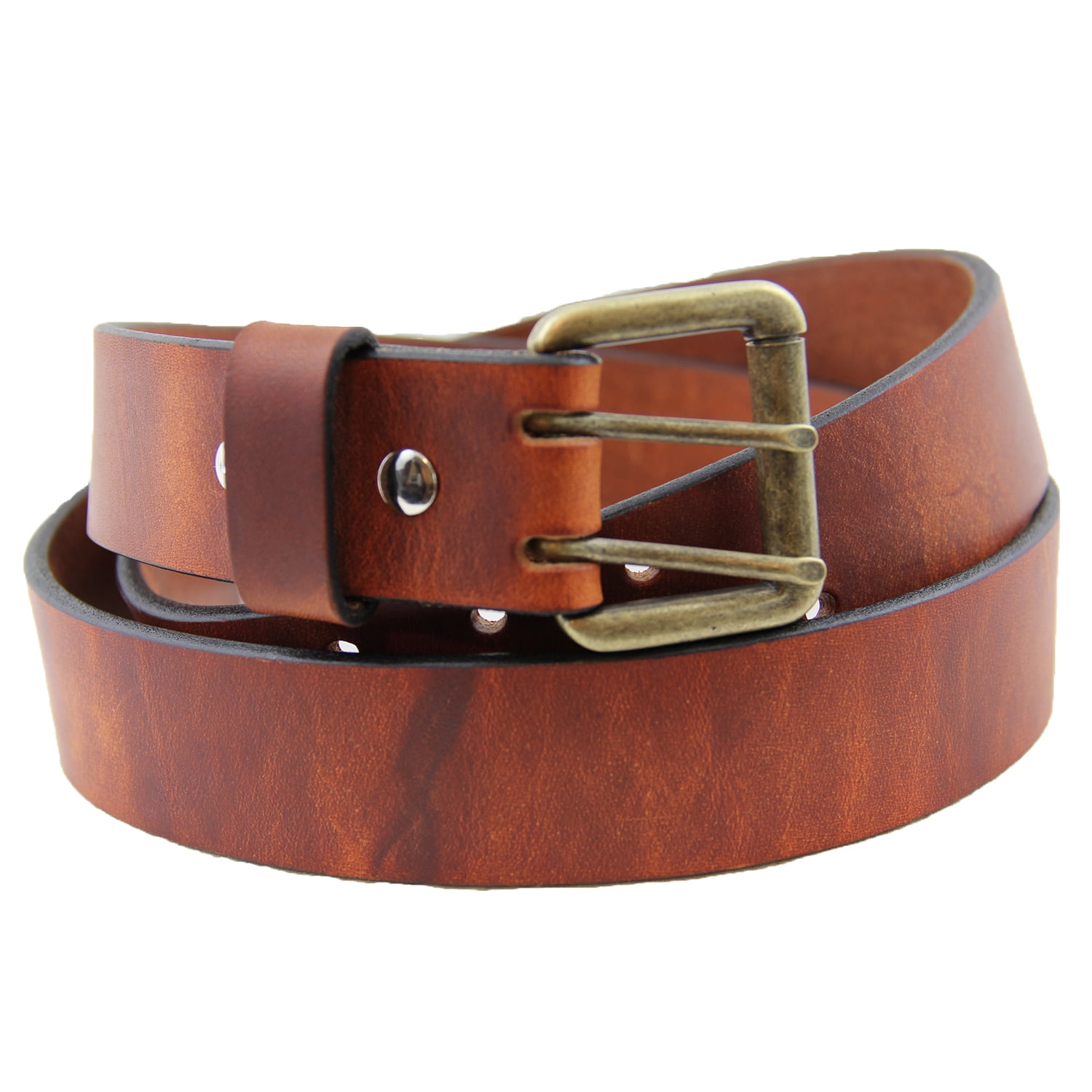 Orion Leather - Mens 1 1/2 Rustic Hot Dipped Tan Harness Leather Belt ...