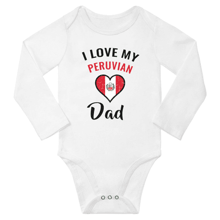 

I Love My Peruvian Dad Baby Long Slevve Jumpsuits (White 6-12 Months)