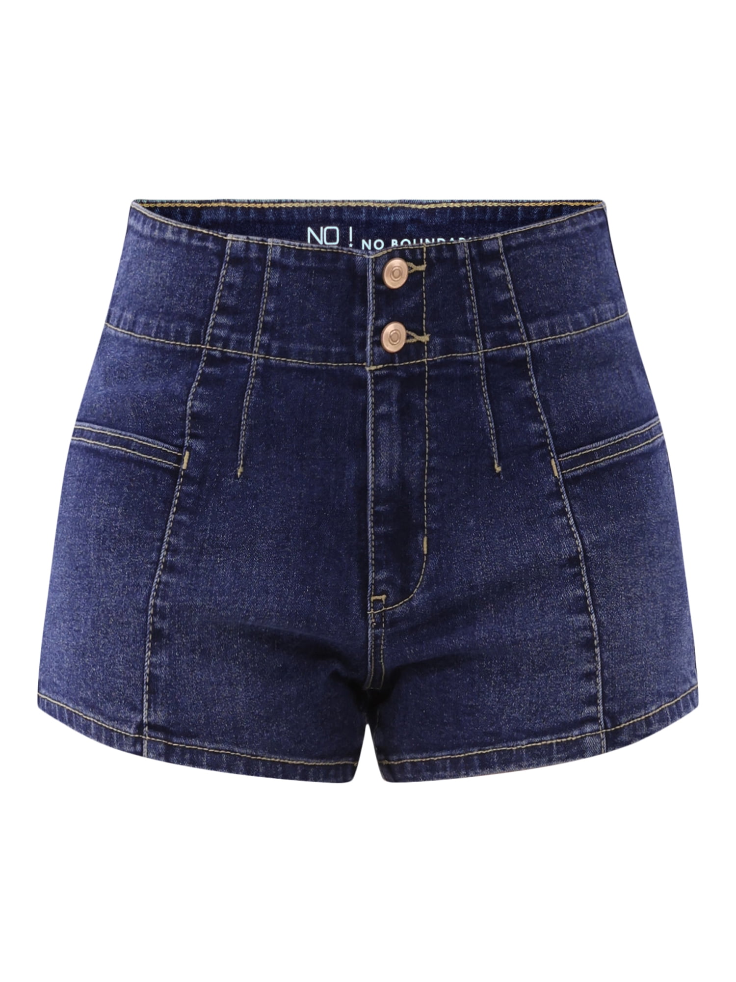 【BAON】Ged Pintuck Short Pants No Boundaries Pintuck Denim Shorts, 3” Inseam, Women's