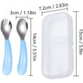 thumbnail image 3 of Utensilios de acero inoxidable para bebés, cenas seguras para niños pequeños con diseño de pala profunda, estuches de viaje ideales para alimentarse por sí mismos, acero inoxidable de grado, 3 of 4