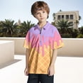 thumbnail image 2 of TAIAOJING T-Shirts Polyvalents Garçon Fille Crème Glacée Imprimée Manches Courtes Col Rabattu T-Shirts Stylés Haut à Fermeture Éclair pour Tout-Petit à Adolescent Coupe Décontractée Léger Tenue Quotidienne, 2 of 7