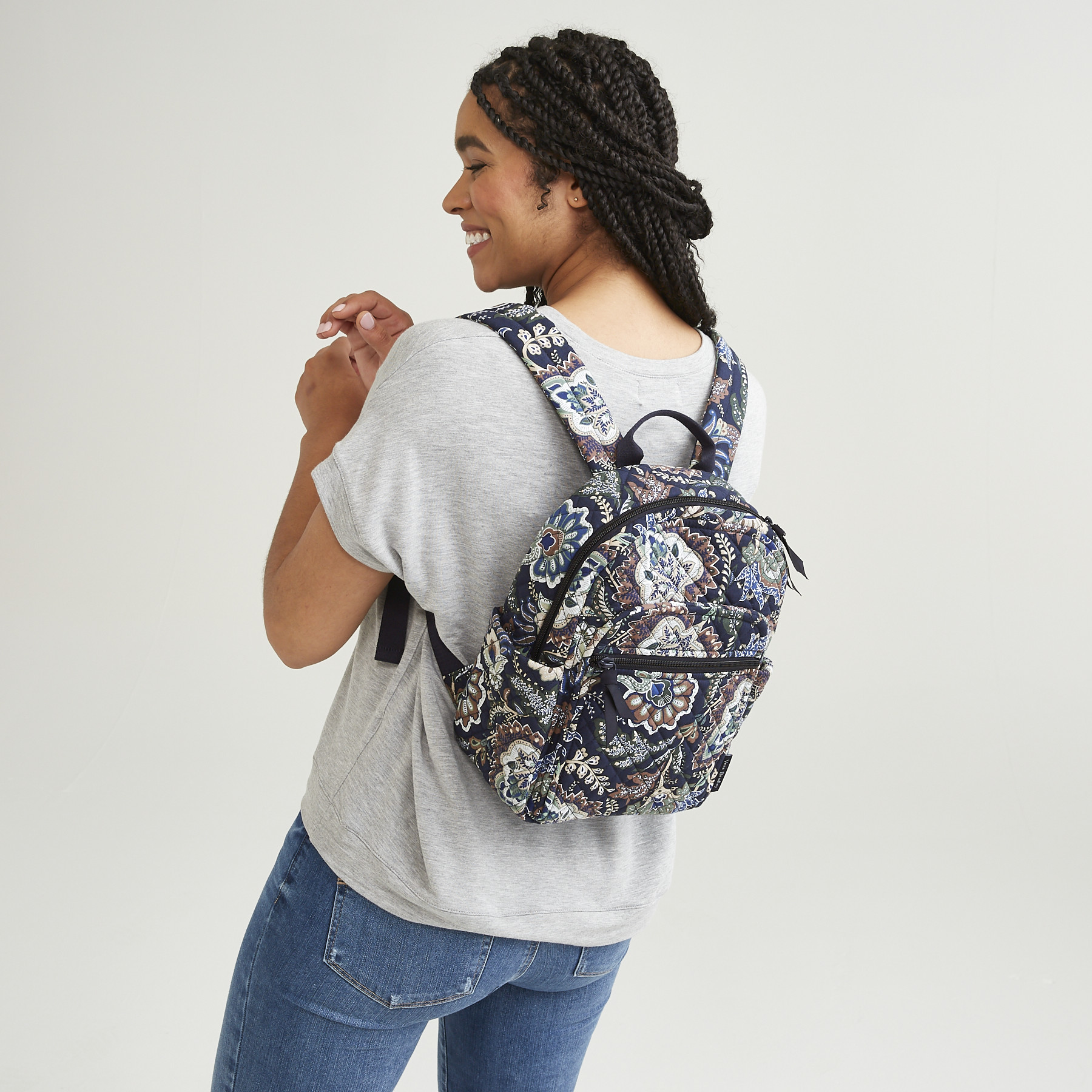 Vera Bradley Women's Recycled Cotton Small Backpack Pastel Plaid 