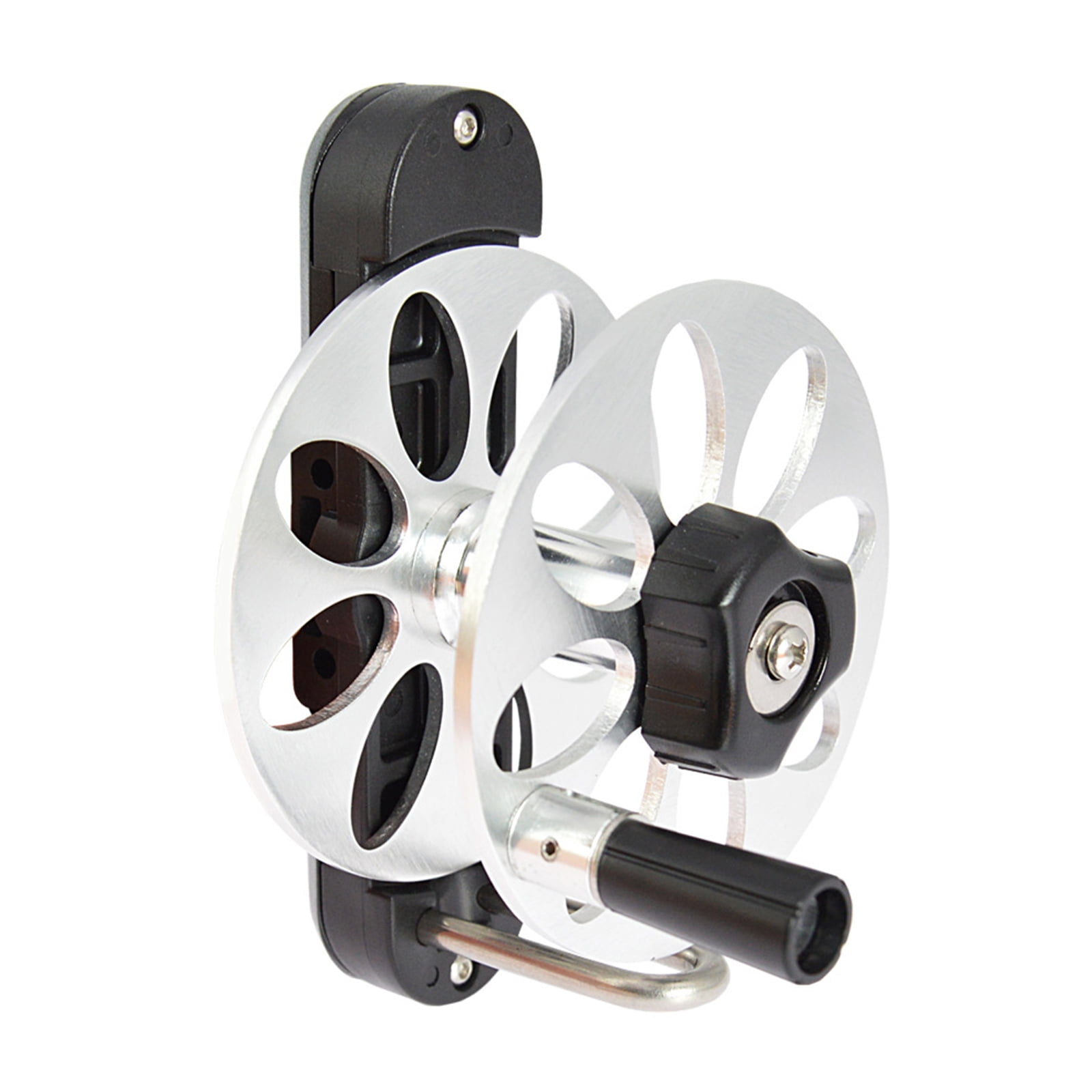 Underwater Fishing Line Winder Detachable Speargun Reel in Aluminum Alloy with Side Winding Handle for Spearfishing Use and Dive Gear Setup