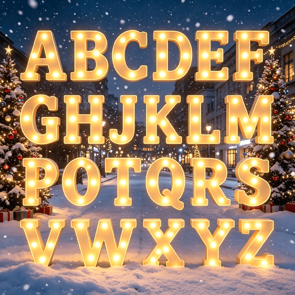 LED Letter Lights 26 Alphabet - Light Up Marquee Letters, Battery Operated Decorative Lighted Sign for Christmas, Halloween, Party, Bar & Home Decor