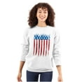 thumbnail image 3 of USA Vertical Distressed American Flag Unisex Plus Fleece Graphic Sweatshirt Brisco Brands 2X, 3 of 6