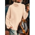 thumbnail image 2 of Suéter PRETTYGARDEN 2025 Cuello Alto Oversize Albaricoque Talle S, 2 of 7