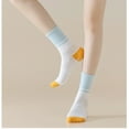 thumbnail image 5 of Women's 2-Pair Set Crew Athletic Socks with Striped Cuffs and Full Sole Grip for Yoga Fitness - 2 pairs-A, 5 of 7