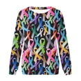 thumbnail image 4 of 50 % de Rabais Liquidation Chandail en Molleton Surdimensionné pour Femmes 2023 Mode Décontractée Manches Longues Col Rond Imprimé Chandail en Molleton Blouse, 4 of 4