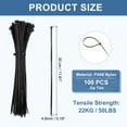 thumbnail image 2 of Uxcell 100Pcs 12 inch Length Cable Zip Ties Self-Locking Nylon Wire Tie Wraps Heavy Duty for Indoor and Outdoor Black, 2 of 6