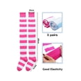 thumbnail image 3 of CutiePlusU Cotton Striped Knee High Socks Extra Long Thigh High Stripe Socks Daily Wear Cosplay for Woman 2 pairs Pack, 3 of 5