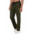 thumbnail image 4 of Tyhengta Mens Pants Athletic Open Bottom Running Pants Mesh Mens Sweatpants with Pockets Armygreen/Black 2XL, 4 of 9