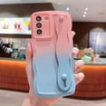 thumbnail image 4 of Compatible with Samsung Galaxy S21 Plus 5G 6.7" Case for Women Men, Cute S21 + Phone Case with Strap Wristband Kickstand Camera Lens Protect Gradient Wave Soft Silicone Cover (Pink Blue), 4 of 9
