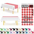 thumbnail image 1 of Grandipity Red Gingham 6 Pack Checkered Premium Disposable Plastic Table Runner 14 x 108 Inch. Table Runner for Dinner Parties & Events, 1 of 4