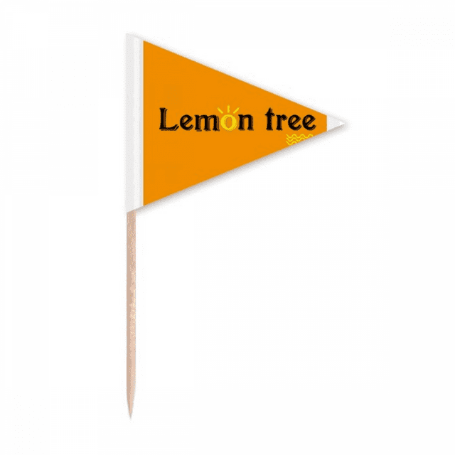 S Mots Citronnier Art Déco Cure-Dent Triangle Cupcake Toppers Drapeau