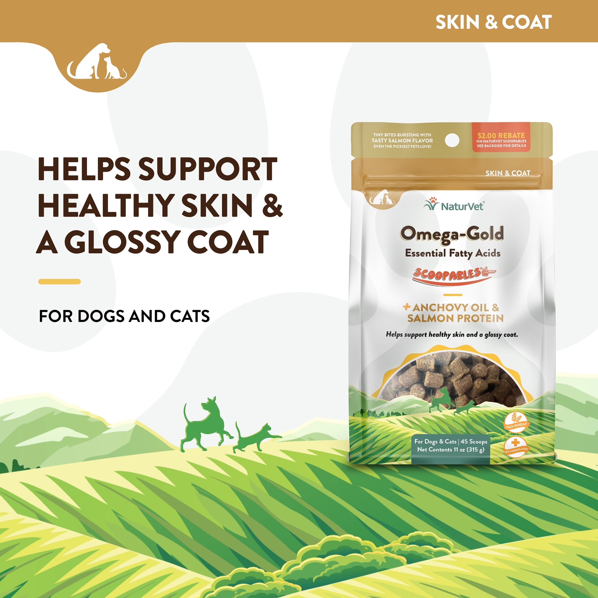 NaturVet Scoopables Omega-Gold Dog/Cat Supplements