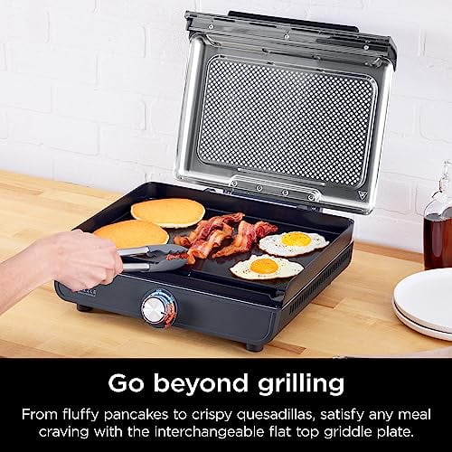 Ninja Griddle And Indoor Grill 14 Electric Grill For Steak Burgers Salmon Veggies And More Pancake Griddle Nonstick Dishwasher Safe 500F