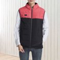 thumbnail image 1 of Chaleco calefactor inteligente con cuello alto y bolsillos para hombre estilo informal con bloques de color para acampar, 1 of 9