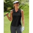thumbnail image 4 of Pinspark Women's Sports Polo Shirts Sleeveless Summer Golf Tank Lightweight Quick Dry Collared Golf Shirt Sportswear, 4 of 7