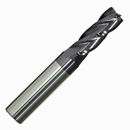 

29/64 Diameter 4 Flute Single End 30° Carbide End Mill ALTiN Coated 1 Length of Cut 1/2 Shank 3 OAL