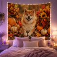 thumbnail image 2 of Smiling Akita With Pumpkins and Maple Leaves, Cozy Farmhouse Style for Dog Lovers, Harvest Wall Art, Housewarming Gift, Tapestry Wall Hanging for Bedroom and Kitchen, 2 of 7