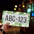 thumbnail image 4 of 1 Pcs Tropical Green Leaves License Plate Frame,License Plate Cover for Car Decorative Parts,Aluminum License Plate Bracket Holder Rust-Proof for US Standard Car, 4 of 8