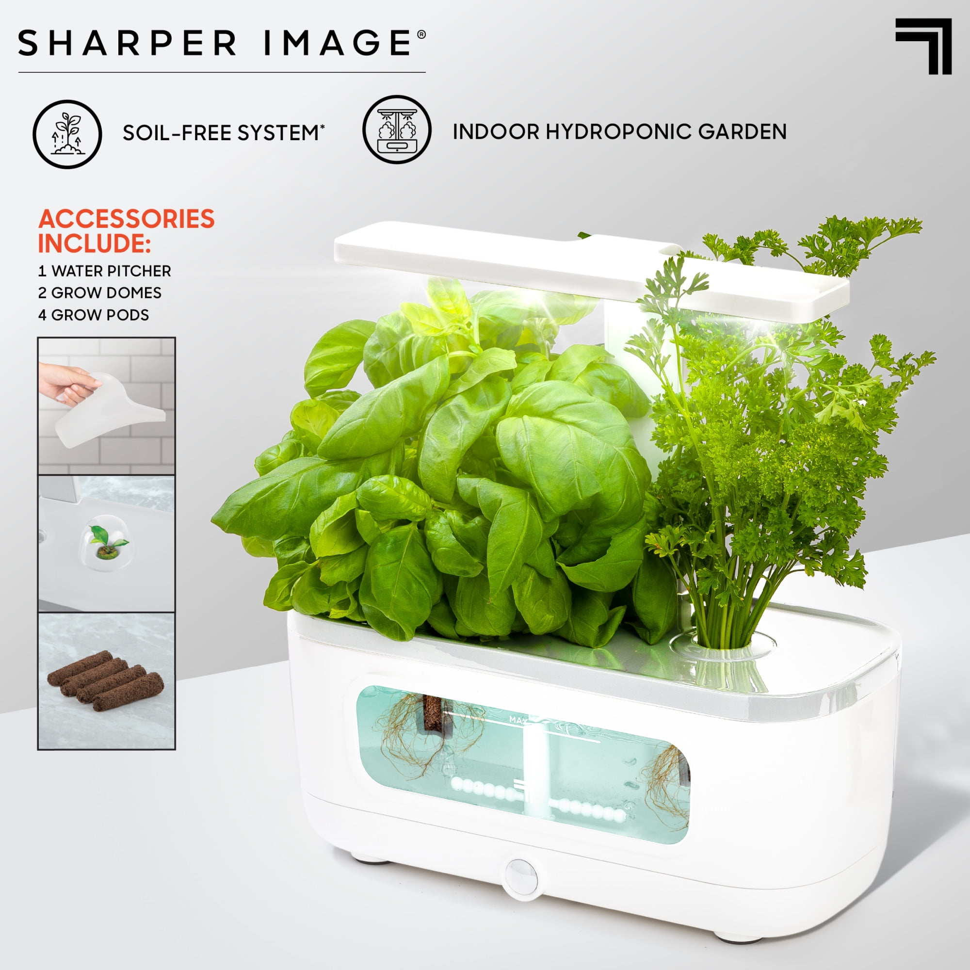 Sharper Image® LED Glow Grow Indoor Water Herb Garden Kit, No Soil