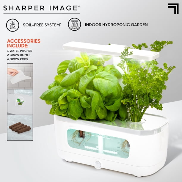 Sharper Image LED Indoor Water Herb Garden Kit for Office