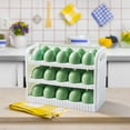 thumbnail image 3 of Huevera de 3 niveles para refrigerador, contenedor para huevos, organizador de huevos para refrigerador con Blanco, 3 of 6