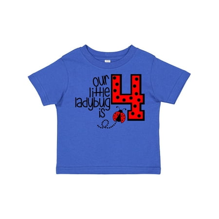 

Inktastic Our Little Ladybug is 4 Gift Toddler Boy or Toddler Girl T-Shirt
