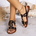 thumbnail image 6 of Close Toed Sandals Women, Wedge Sandals for Women, Women's Wedge Sandals Slip - On Summer Sandals With Metallic Accents Comfortable Dressy Platform Wedges Casual Daily Walking, Black 5.5, 6 of 7