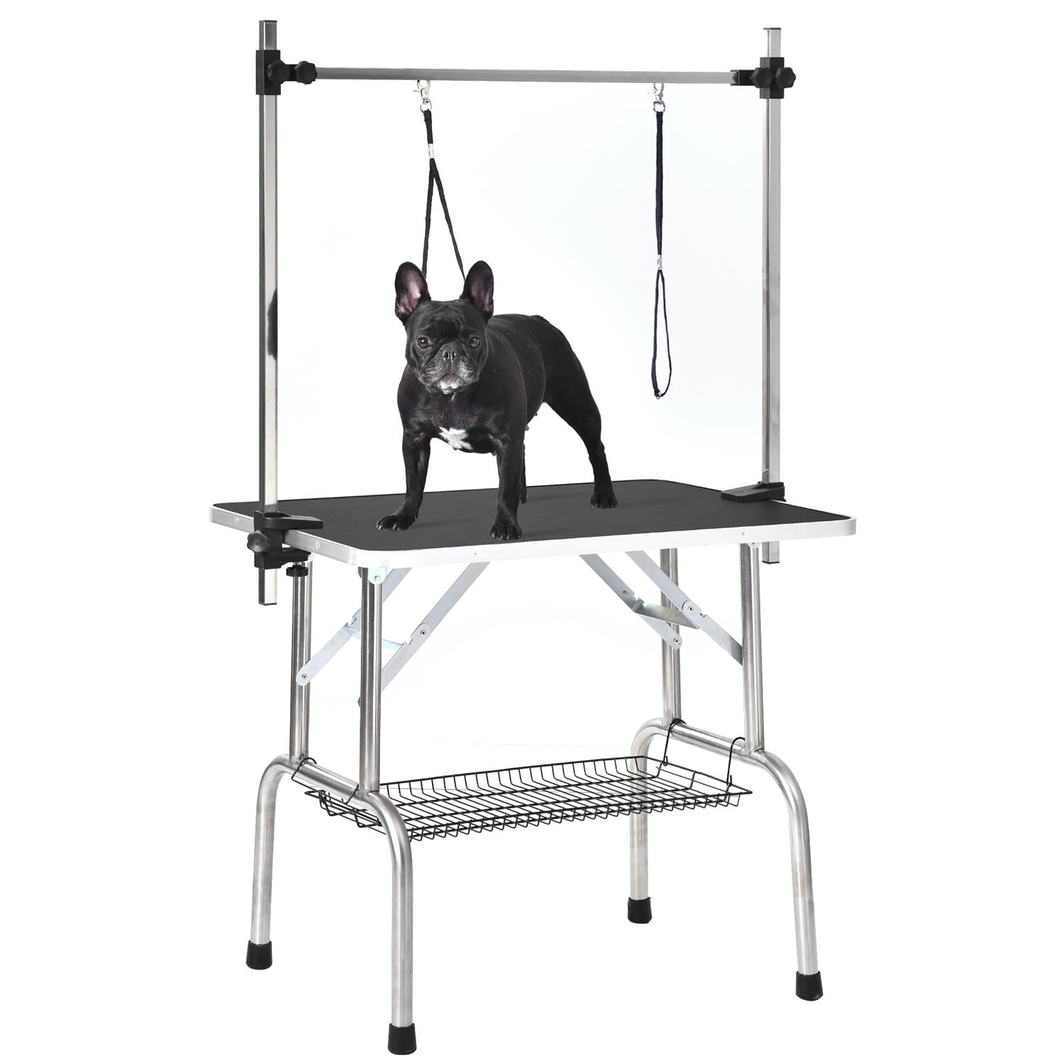 Pefilos 42" Dog Pet Grooming Table for Large Medium Dogs and Cat Professional Portable Trimming Table with Arm/Noose/Mesh Tray, Black Pefilos 42" Dog Pet Grooming Table for Large Medium Dogs and Cat Professional Portable Trimming Table with Arm/Noose/Mesh Tray, Black