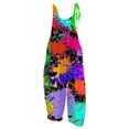 thumbnail image 3 of Women's Patchwork Dual Pocket Jumpsuit Loose Floral Print Bohemian Wide Leg Bib Overall, 3 of 3