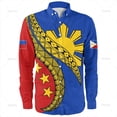 thumbnail image 1 of Camisas de manga larga con estampado 3D de Filipinas de tamaño pequeño para hombres, camisas con estampados tribales de Filipinas, blusas, camisas para mujeres, 1 of 6