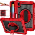 thumbnail image 2 of TECH CIRCLE iPad Mini 5/4/3/2/1 Case 7.9 Inch - Shockproof Rugged Cover with Rotating Kickstand & Adjustable Hand/Shoulder Strap, Red, 2 of 9