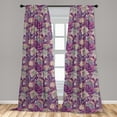 thumbnail image 5 of Ambesonne Floral Curtains, Flowers and Mandala Art, Pair of 28"x63", Mauve Green, 5 of 5