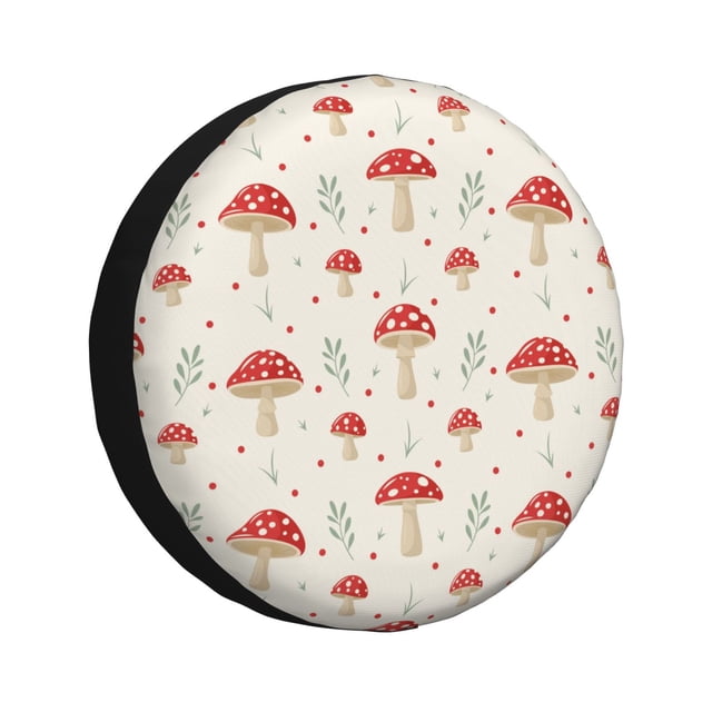 Fotbe Mushroom Funda de Llanta de Repuesto con Estampado, Engrosada, Ajuste Universal para Jeep, Remolque, RV, SUV, Camión-14 inch