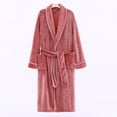 thumbnail image 7 of Miqool Women's Plush Fleece Bathrobe with Shawl Collar and Pockets -Long Robe Soft Warm Belted, 7 of 7