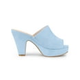 thumbnail image 3 of BLISSFUL STEP Valentine's Women's Shoes Chunky Platform Open Toe Slides Block Heel Sandals Sky Blue 8.5, 3 of 7