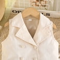 thumbnail image 3 of Children Casual Blazer Outfits For Girls Sleeveless Lapel Pleated Vest Suit Coat and Pants Fashion Trendy Suit For Kids Girls, 3 of 8
